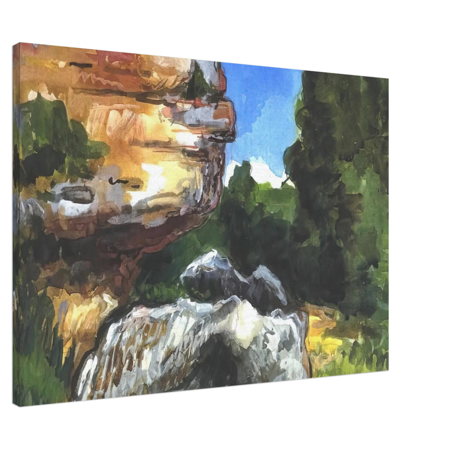 Paul Cezanne - Rocks Canvas - 20x30 cm / 8x12 inches-canvas