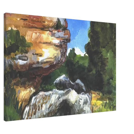 Paul Cezanne - Rocks Canvas - 20x30 cm / 8x12 inches-canvas