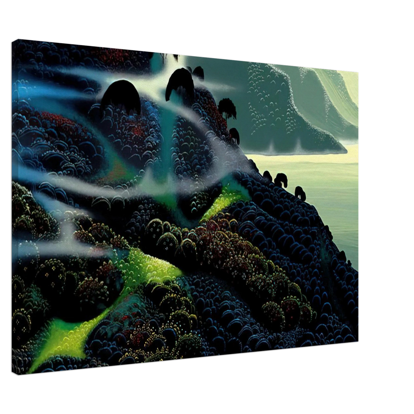 Eyvind Earle - Ocean Paradise Canvas - 20x30 cm / 8x12 inches-canvas