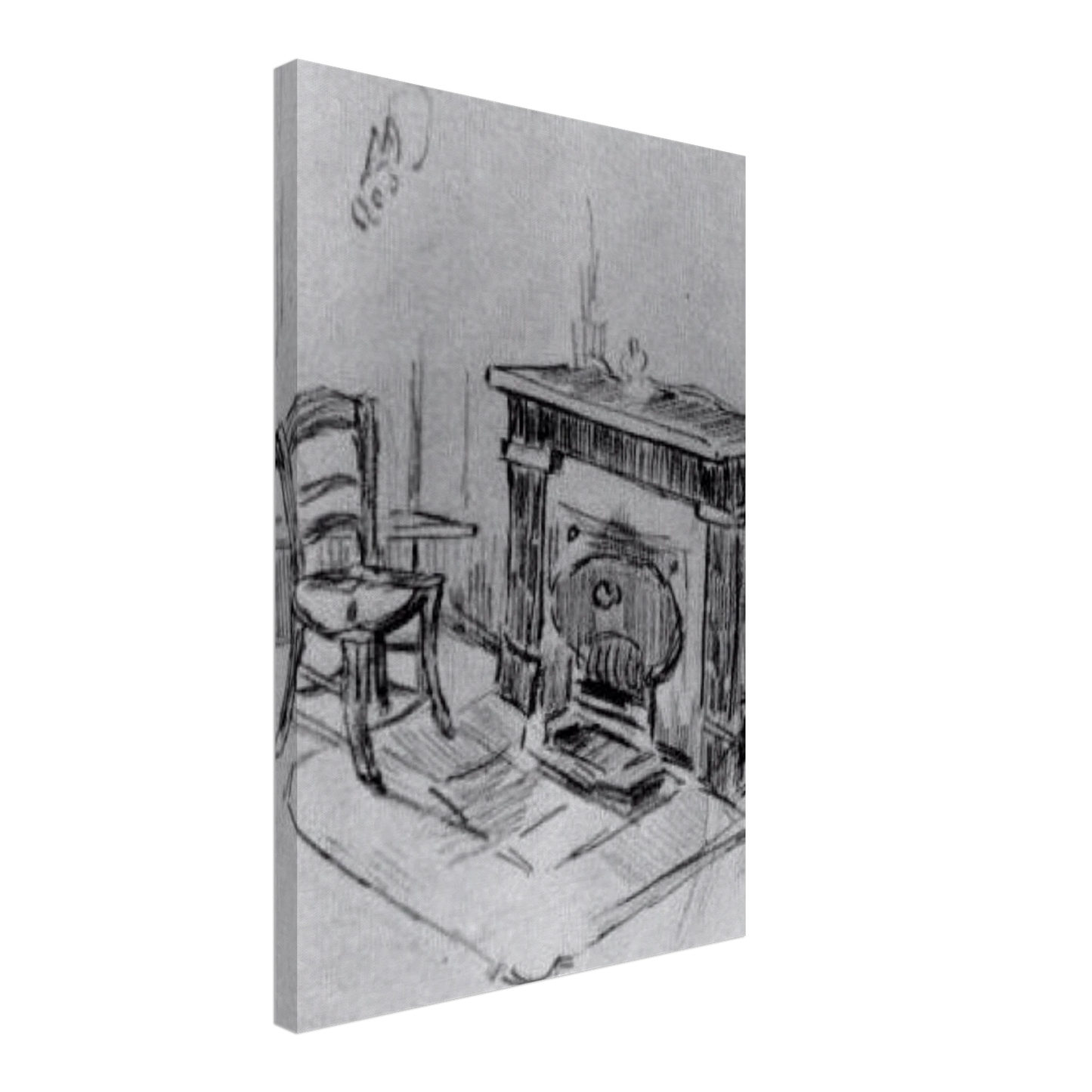 Vincent van Gogh - Mantelpiece with Chair Canvas - 40x60 cm / 16x24 inches-canvas
