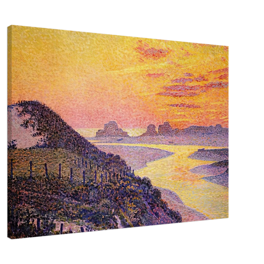 Theo van Rysselberghe - SUNSET AT AMBLETSUSE 1899 Canvas - 20x30 cm / 8x12 inches-canvas