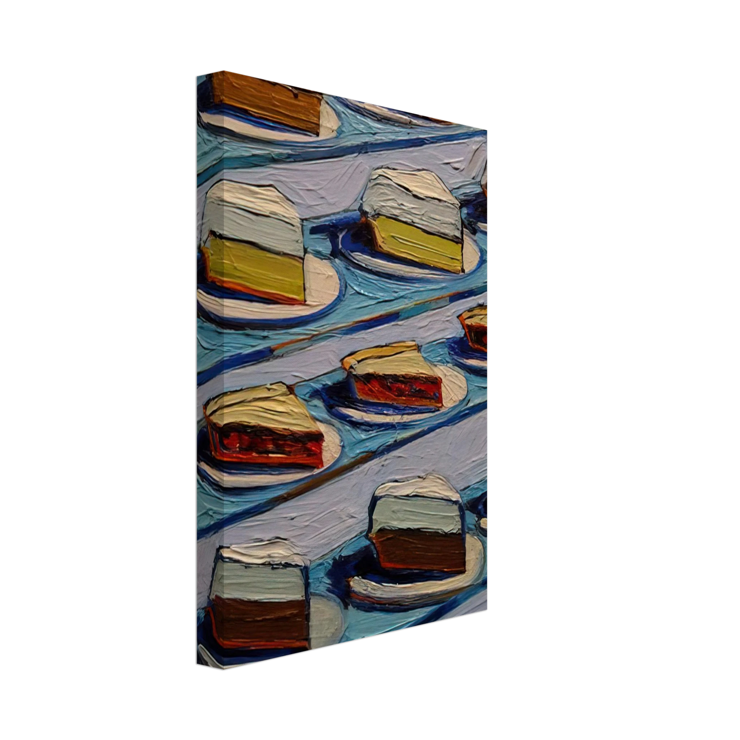 Wayne Thiebaud - Refrigerator Pies - 1962 Canvas - 70x100 cm / 28x40 inches-canvas
