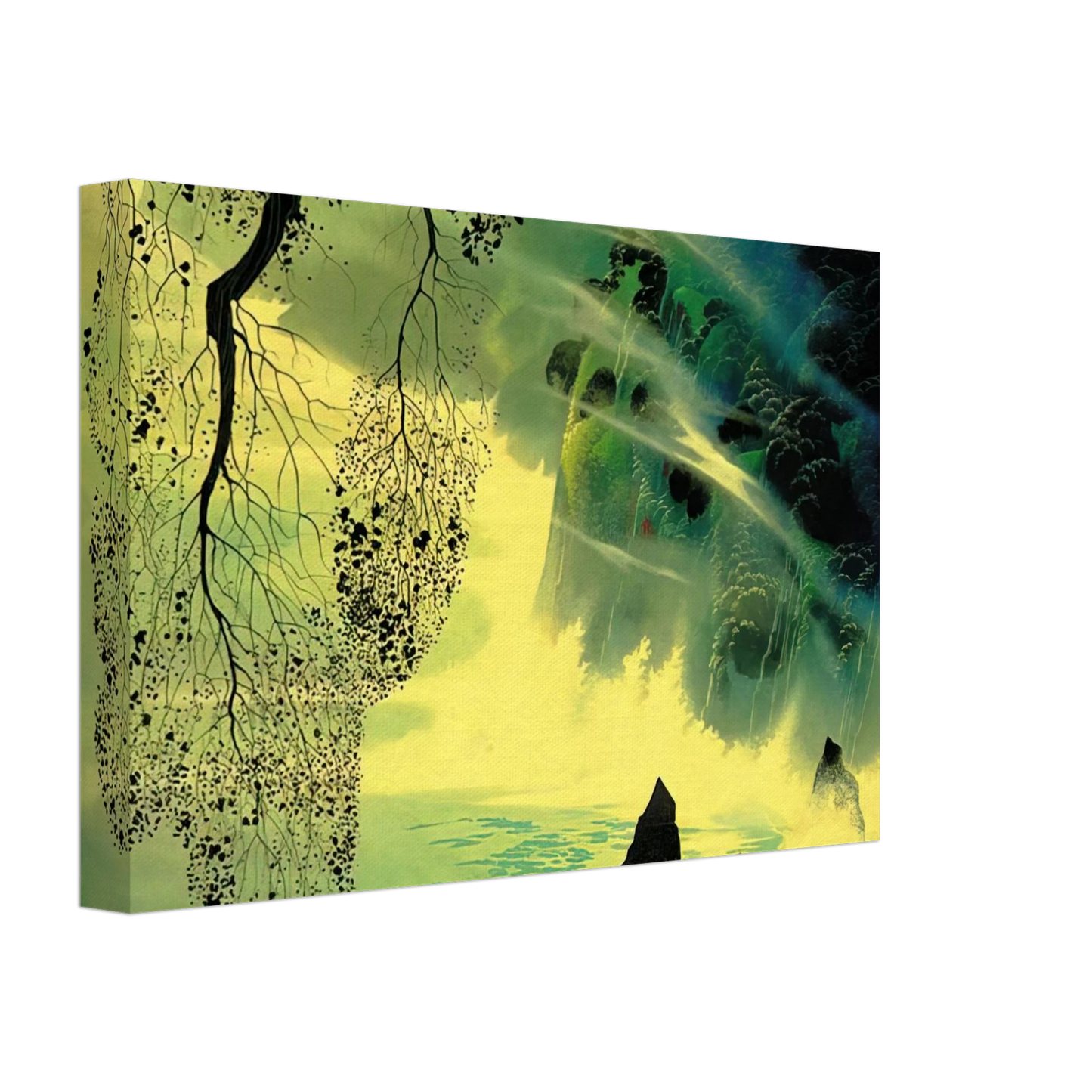 Eyvind Earle - A Swirl of Fog Canvas - 40x60 cm / 16x24 inches-canvas