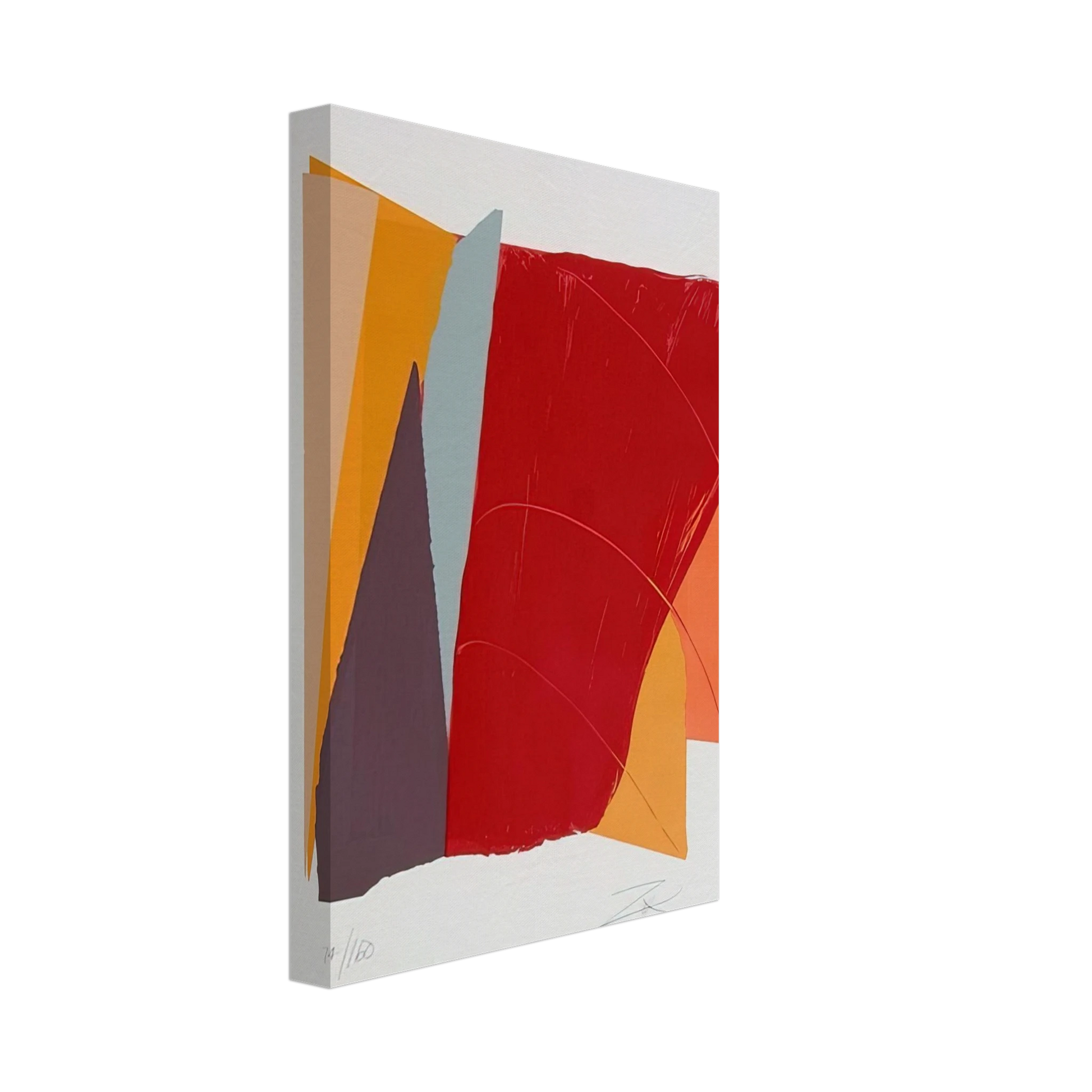 Larry Zox - Red Line I - 1979 Canvas - 40x60 cm / 16x24 inches-canvas