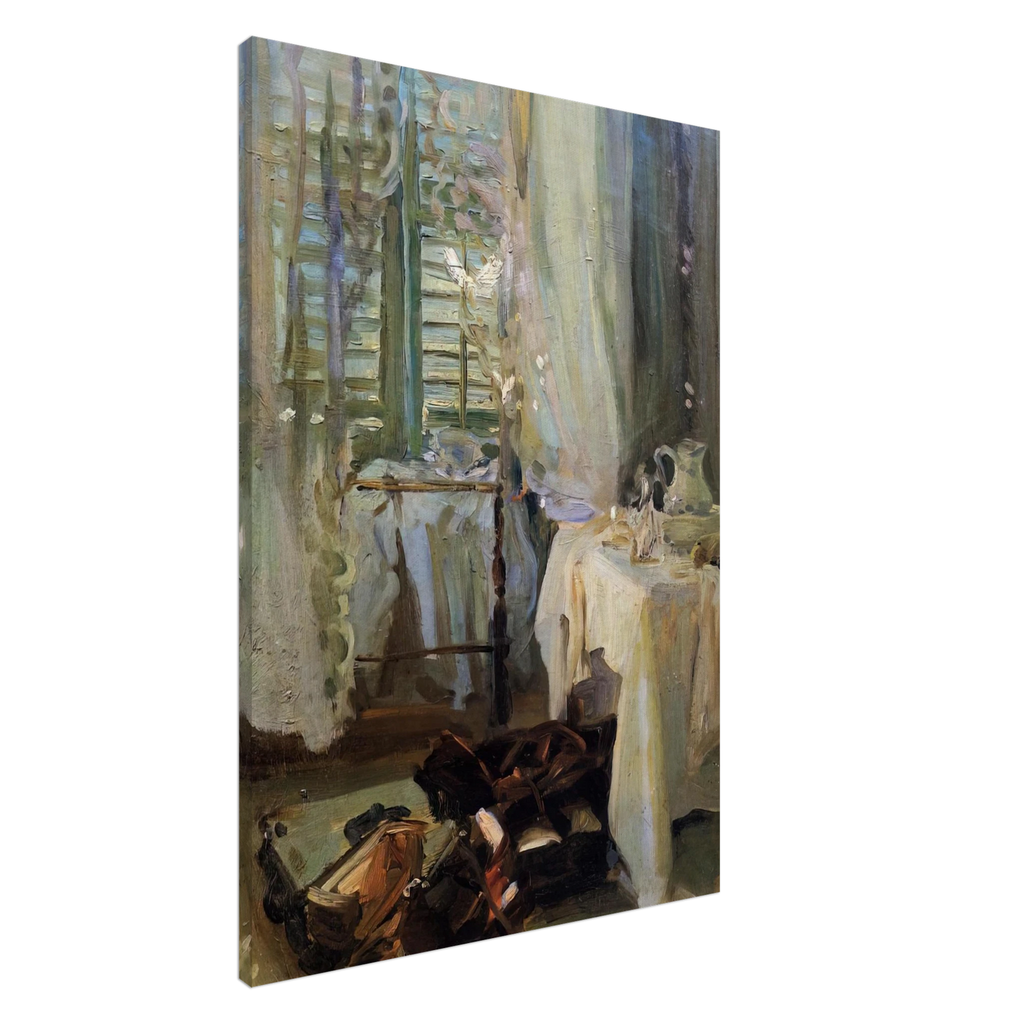 John Singer Sargent - A Hotel Room Canvas - 20x30 cm / 8x12 inches-canvas