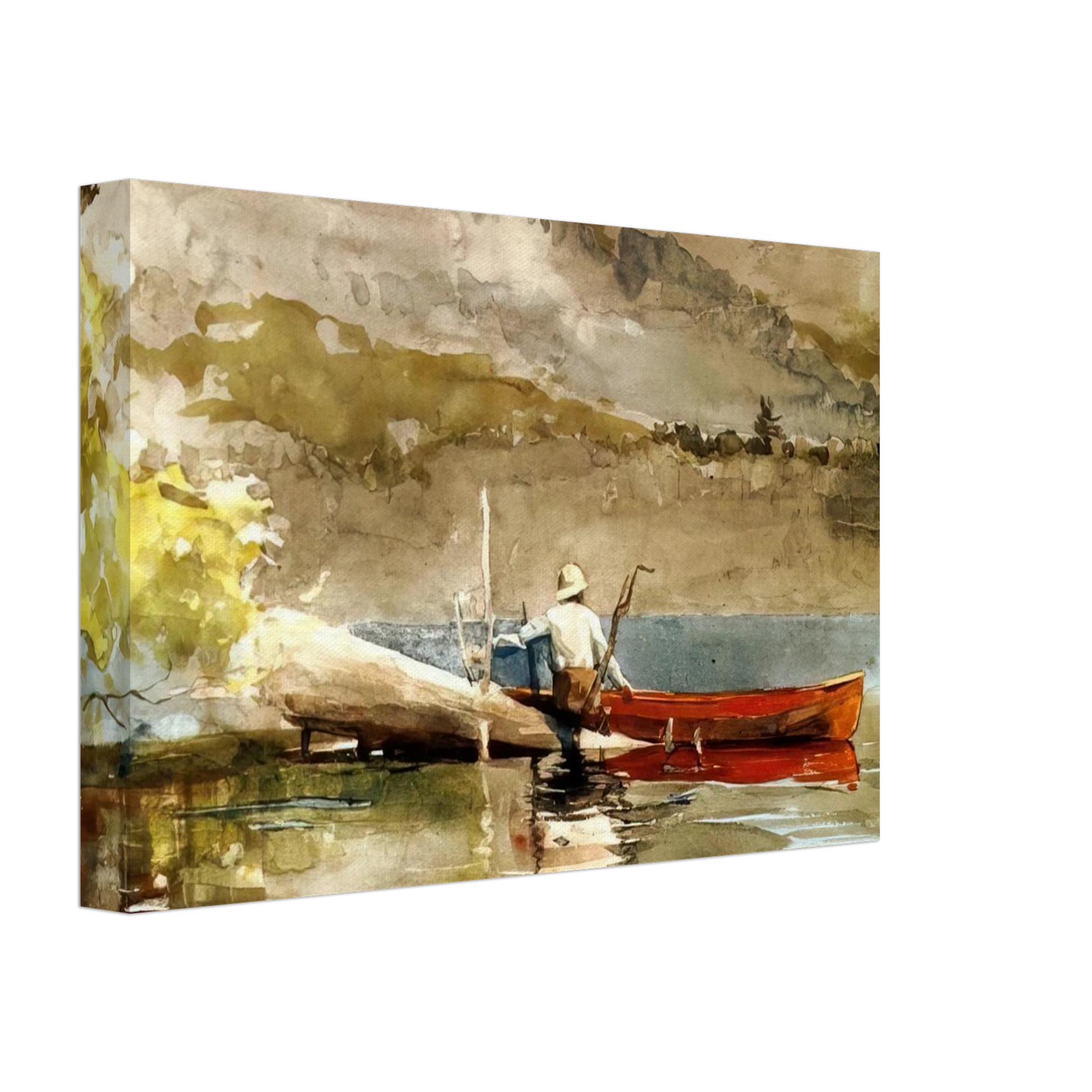 Winslow Homer - THE RED CANOE 1884 Canvas - 40x60 cm / 16x24 inches-canvas