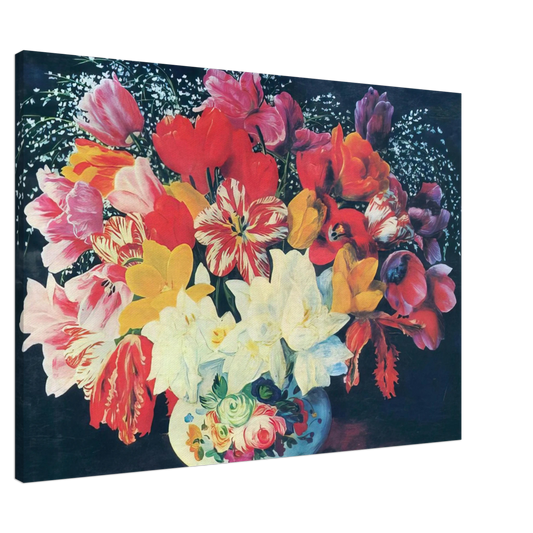 Moise Kisling - GRAND BOUQUET OF TULIPS 1952 Canvas - 20x30 cm / 8x12 inches-canvas