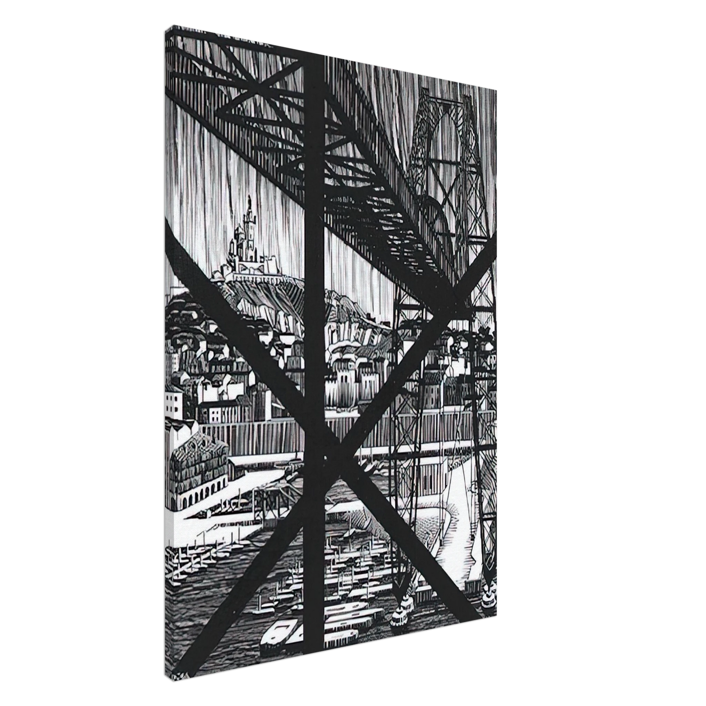 MC Escher - MARCEILLES DECEMBER 1936 1936 Canvas - 20x30 cm / 8x12 inches-canvas