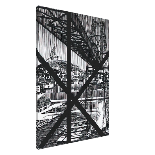 MC Escher - MARCEILLES DECEMBER 1936 1936 Canvas - 20x30 cm / 8x12 inches-canvas