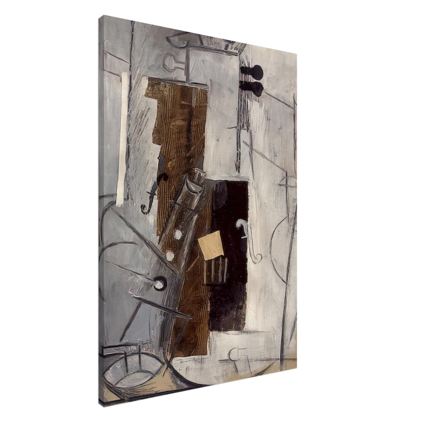 Pablo Picasso - Clarinet and Violin - 1913 Canvas - 20x30 cm / 8x12 inches-canvas