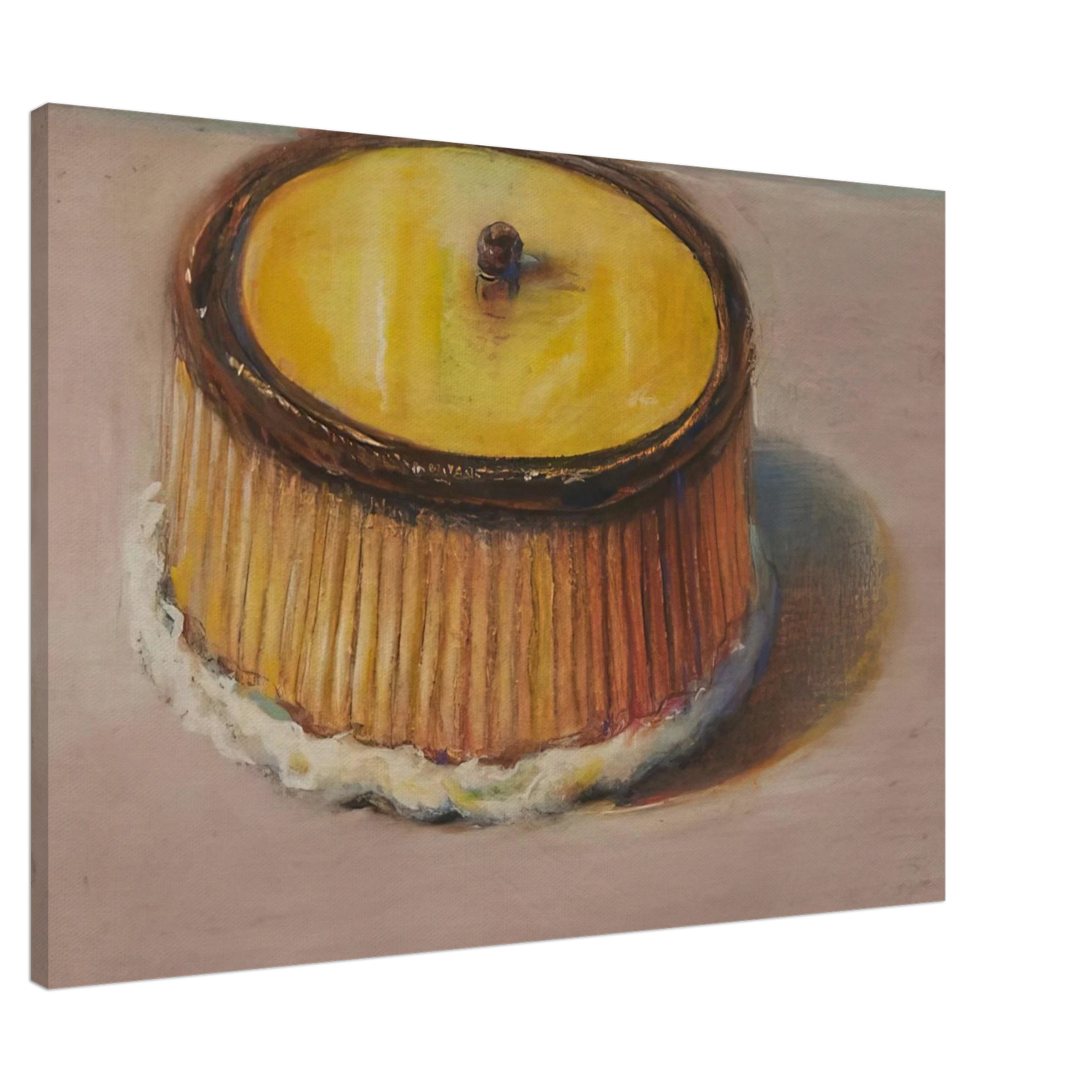 Wayne Thiebaud - Lemon Cake - 1997 Canvas - 20x30 cm / 8x12 inches-canvas