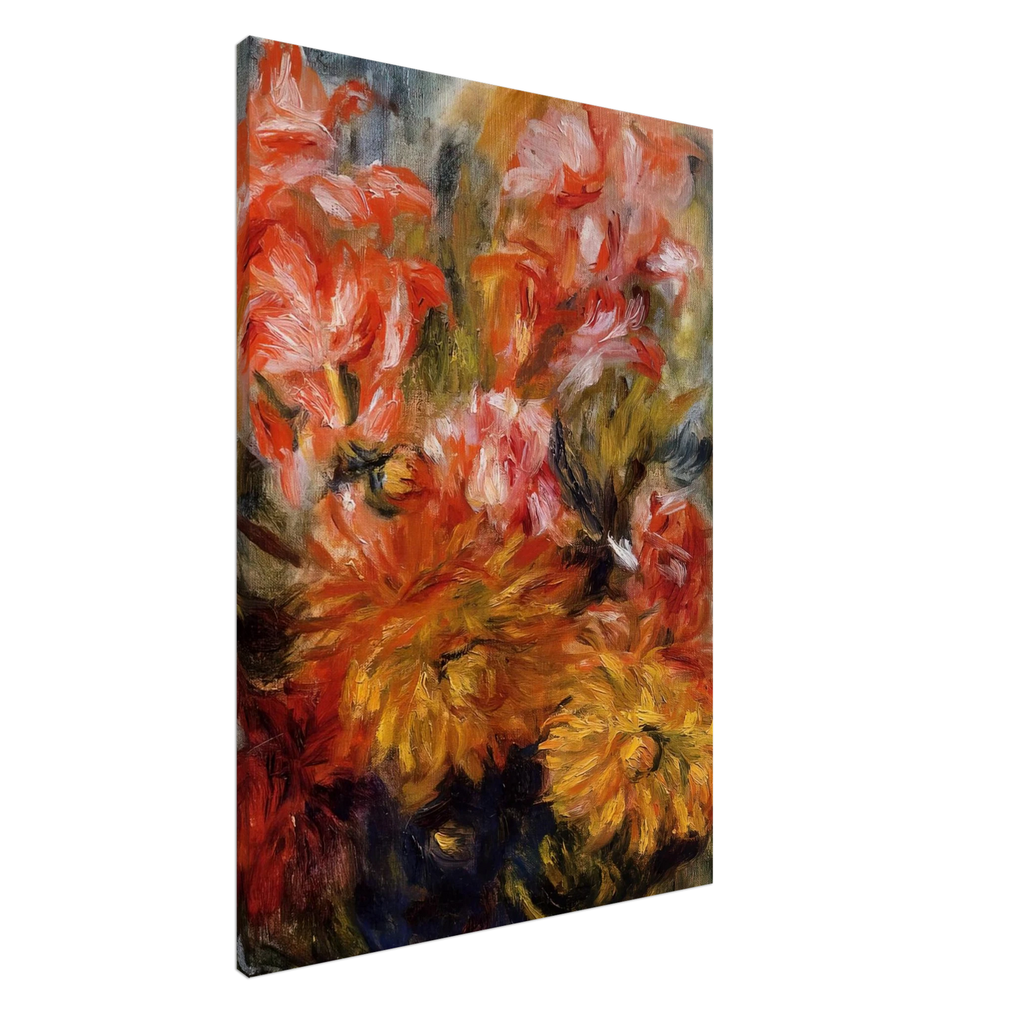 Pierre-Auguste Renoir - Gladiolas in a Blue Vase Canvas - 20x30 cm / 8x12 inches-canvas