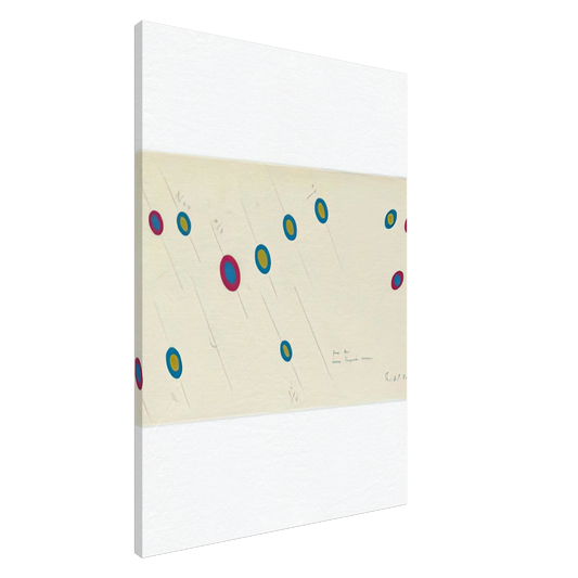 Bridget Riley - OVAL AXIS CERISE TURQUOISE OCHRE 1970 Canvas - 20x30 cm / 8x12 inches-canvas