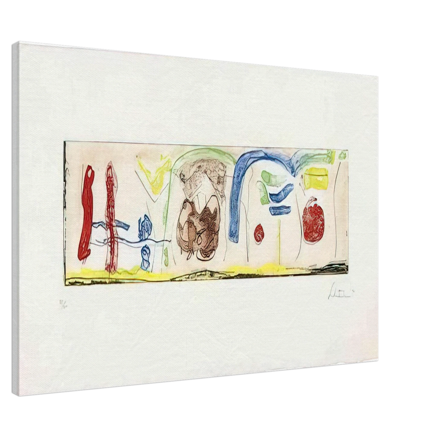 Helen Frankenthaler - Bridges - 1996 Canvas - 20x30 cm / 8x12 inches-canvas