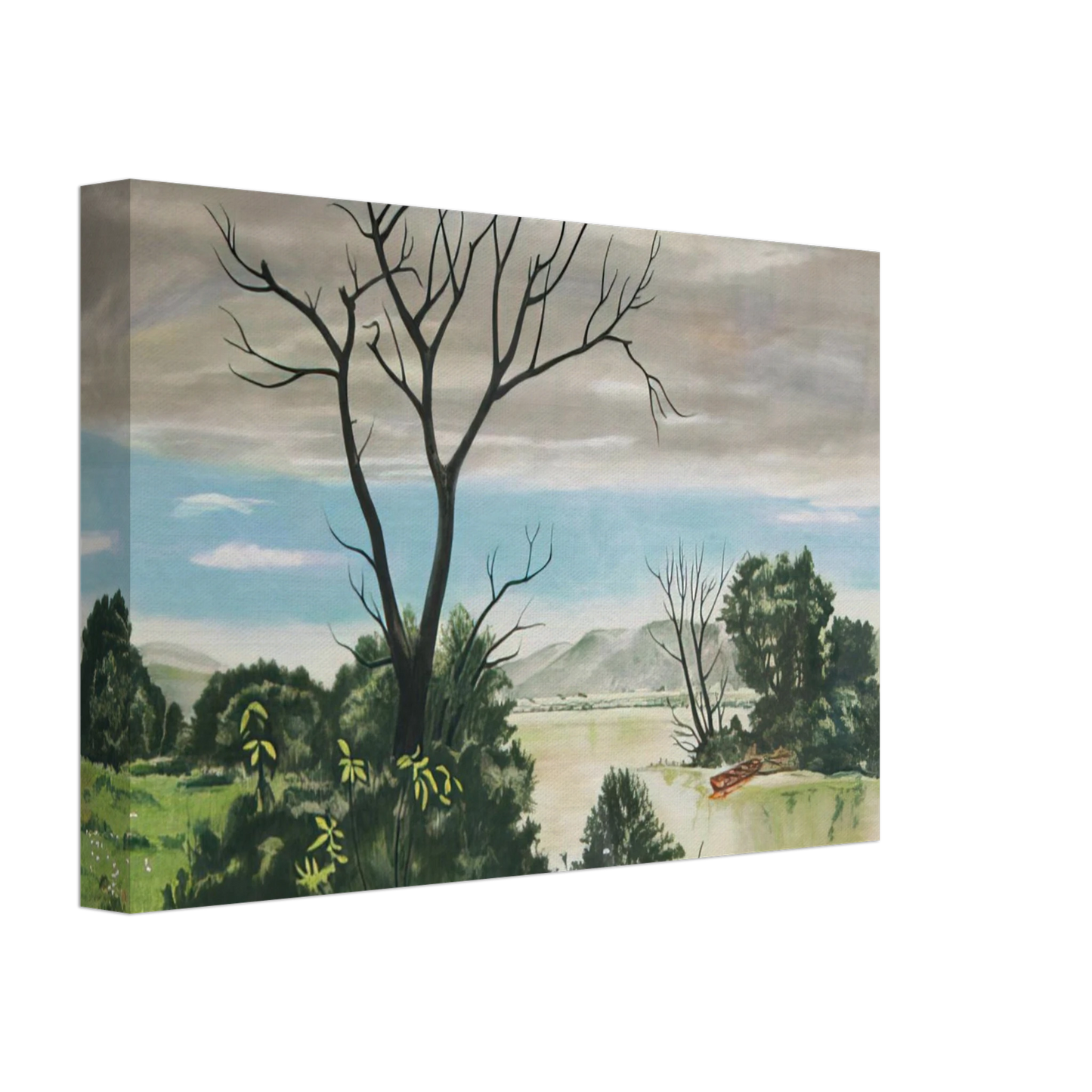 Clarence Holbrook Carter - Untitled - Early Spring Landscape - 1979 Canvas - 40x60 cm / 16x24 inches-canvas