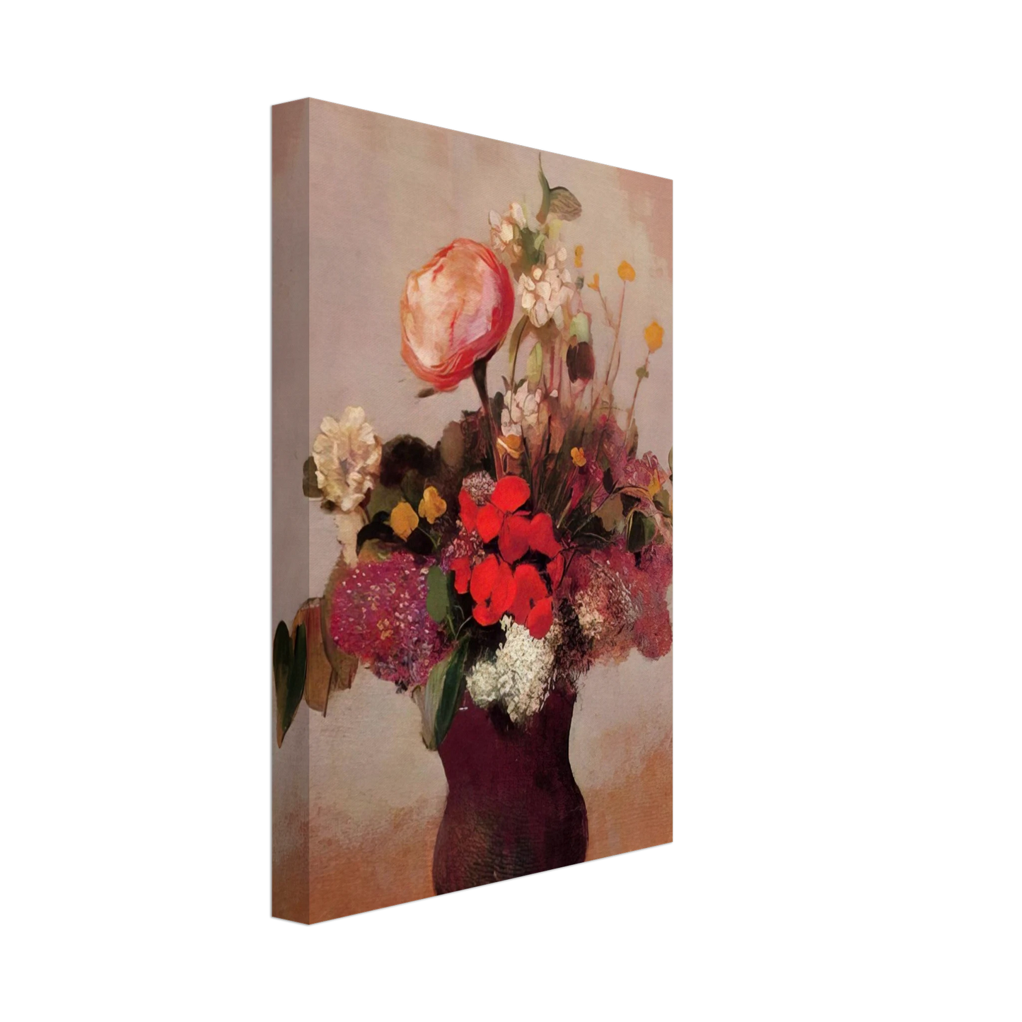 Odilon Redon - FLOWERS IN AA BROWN VASE Canvas - 40x60 cm / 16x24 inches-canvas