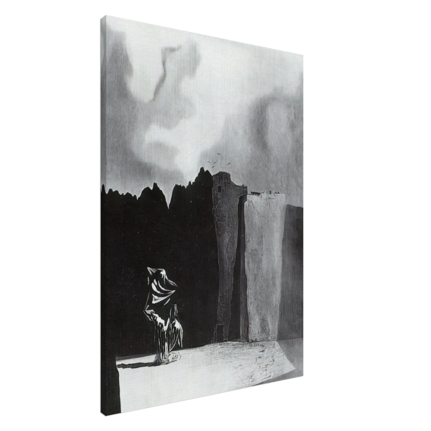 Salvador Dali - WEST SIDE OF THE ISLE OF THE DEAD Canvas - 20x30 cm / 8x12 inches-canvas