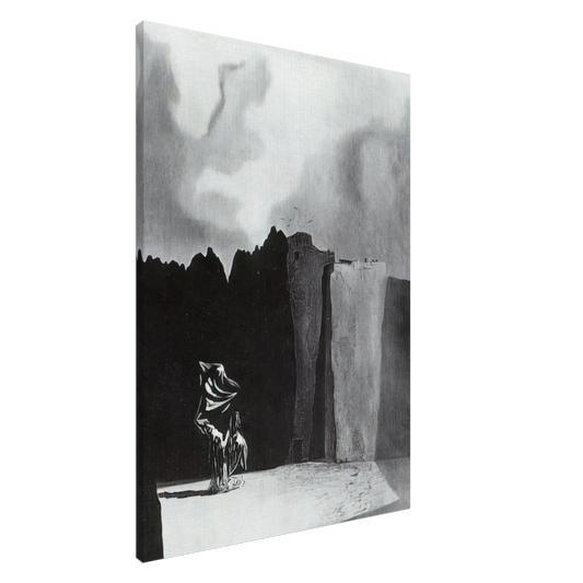 Salvador Dali - WEST SIDE OF THE ISLE OF THE DEAD Canvas - 20x30 cm / 8x12 inches-canvas
