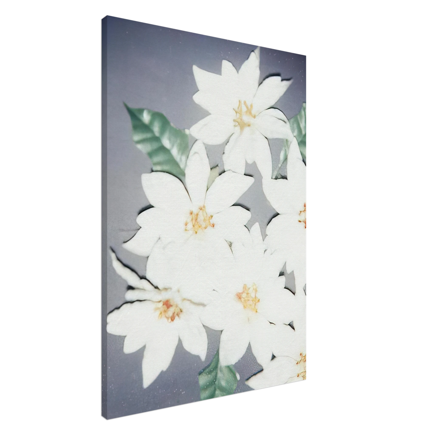 Andy Warhol - Christmas Poinsettias-White Canvas - 20x30 cm / 8x12 inches-canvas