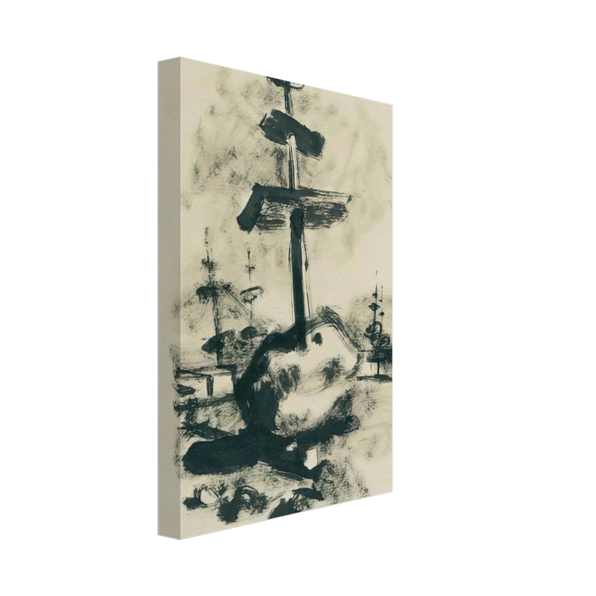 Julius Bissier - Come un monumento asiatico - 1936 Canvas - 40x60 cm / 16x24 inches-canvas