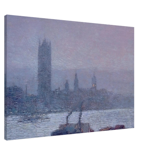 Childe Hassam - Houses of Parliament, Early Evening Canvas - 20x30 cm / 8x12 inches-canvas