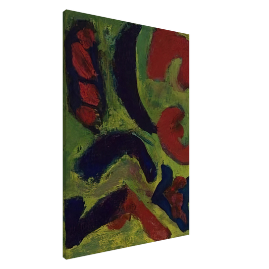 Barnett Newman - Abstract Composition in Green and Red Canvas - 20x30 cm / 8x12 inches-canvas