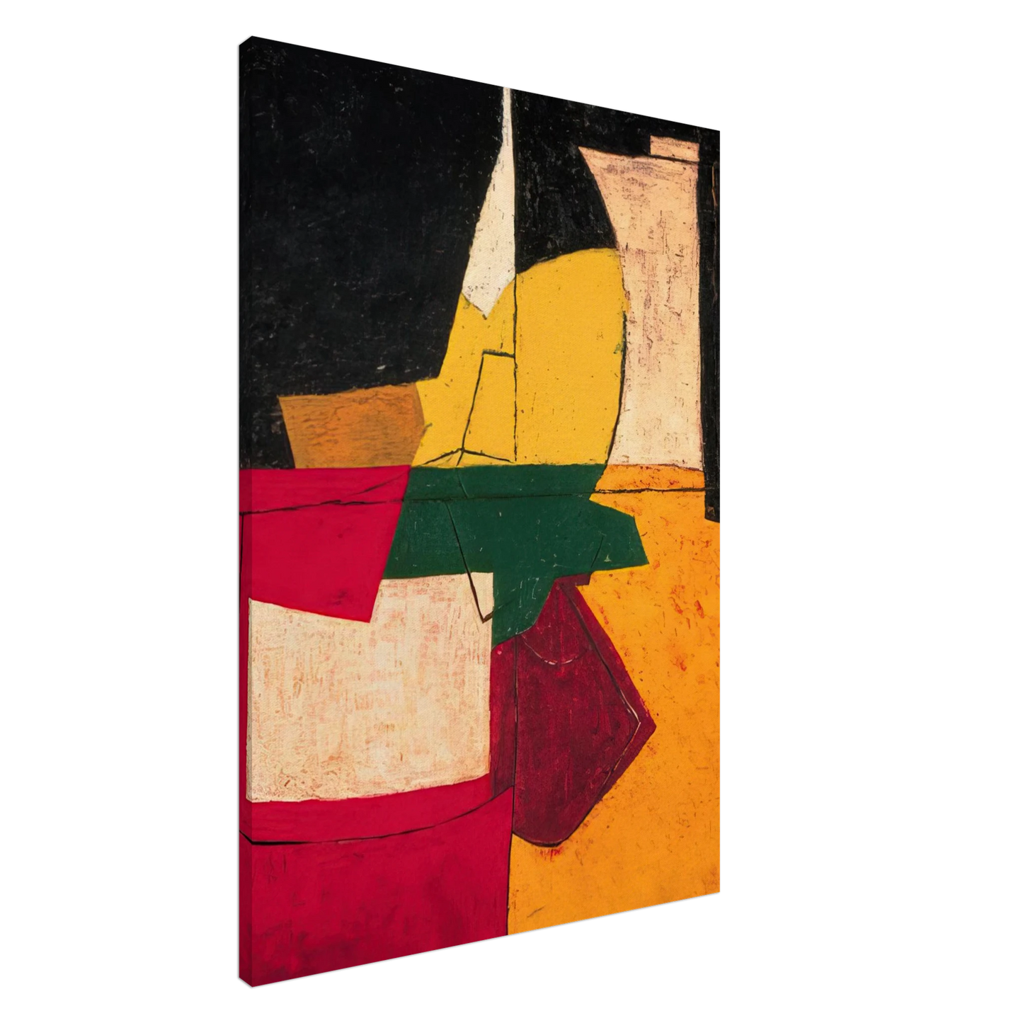 Serge Poliakoff - Composition abstraite aux traits - 1951 Canvas - 20x30 cm / 8x12 inches-canvas