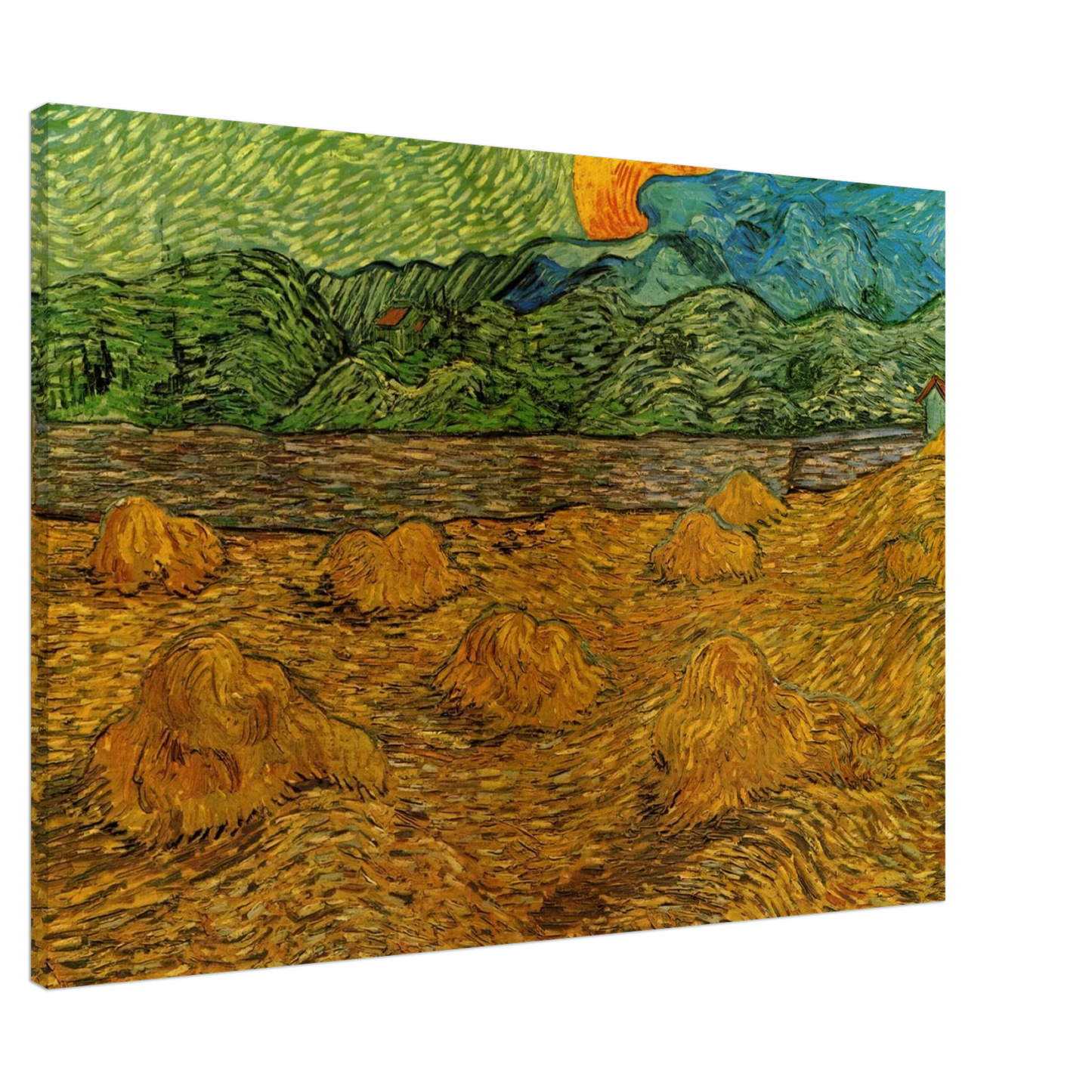 Vincent van Gogh - Evening Landscape with Rising Moon Canvas - 20x30 cm / 8x12 inches-canvas