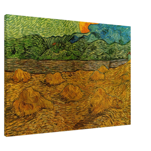 Vincent van Gogh - Evening Landscape with Rising Moon Canvas - 20x30 cm / 8x12 inches-canvas