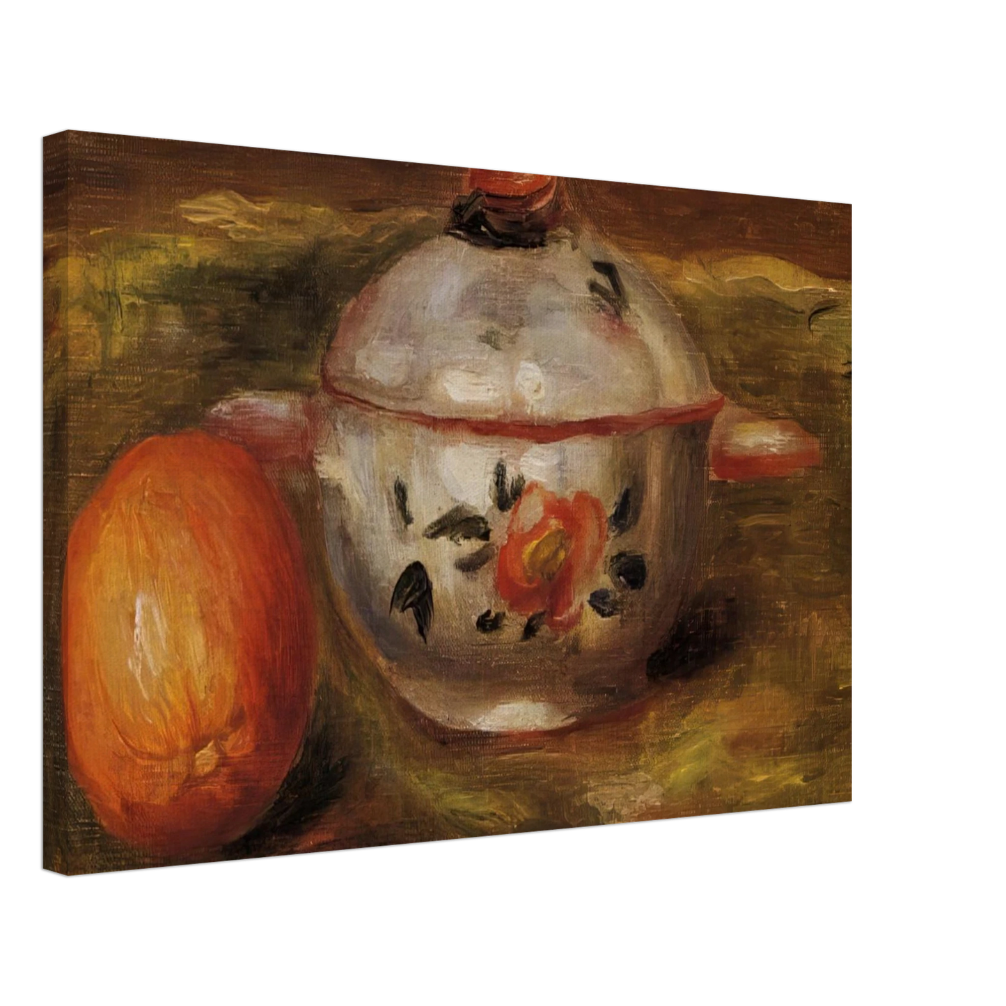 Pierre-Auguste Renoir - Still Life with Orange and Sugar Bowl Canvas - 40x60 cm / 16x24 inches-canvas