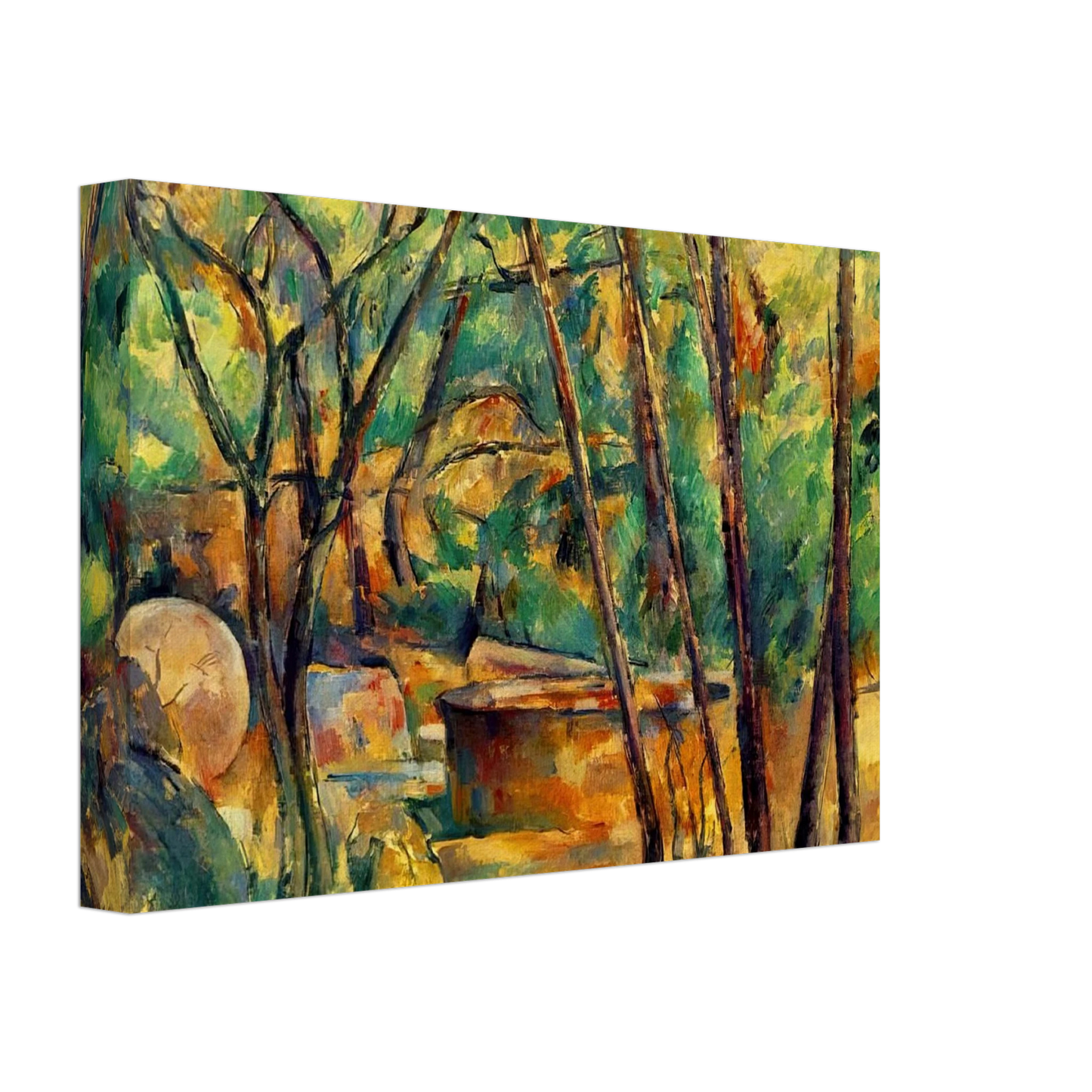 Paul Cezanne - Millstone and Cistern Under Trees Canvas - 70x100 cm / 28x40 inches-canvas