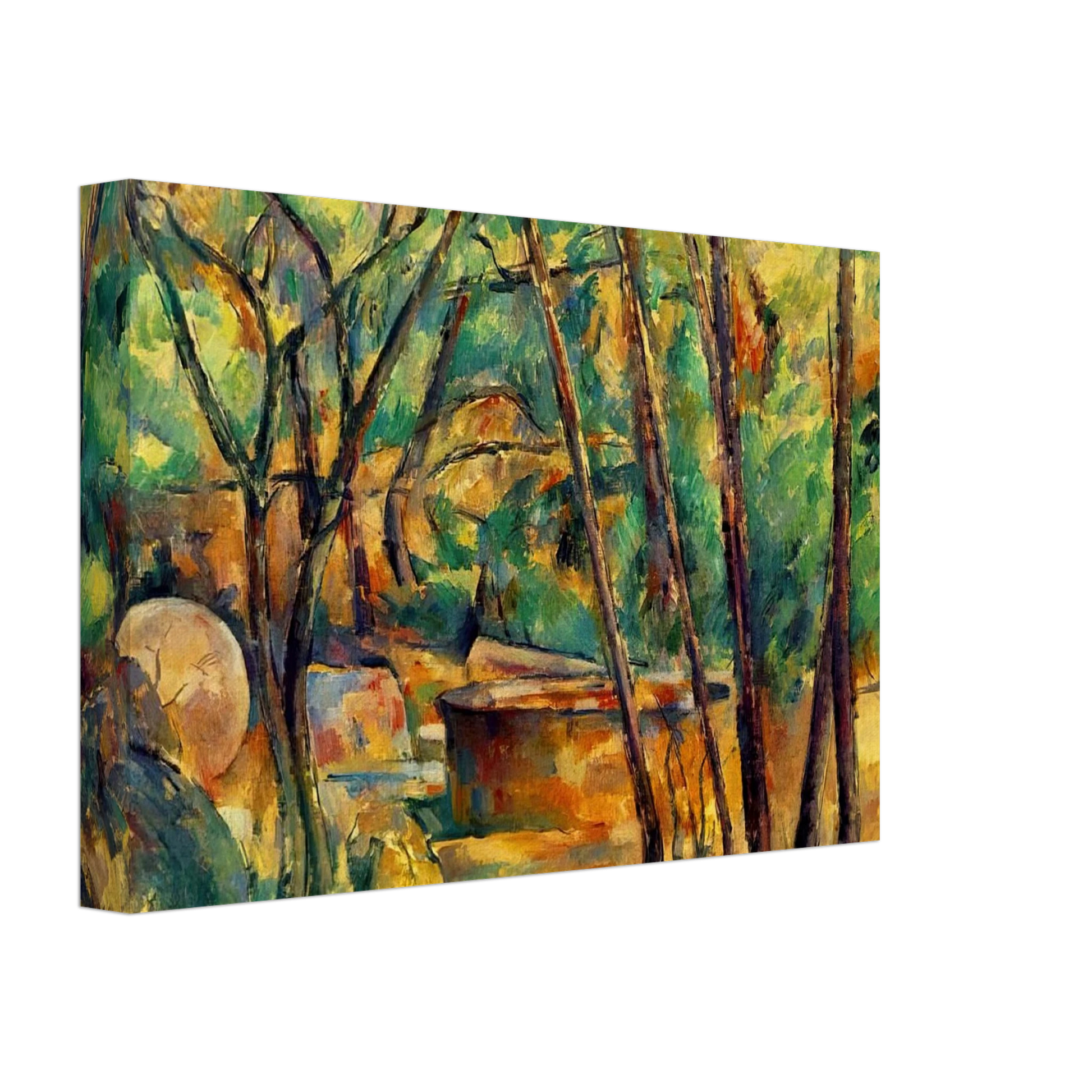 Paul Cezanne - Millstone and Cistern Under Trees Canvas - 70x100 cm / 28x40 inches-canvas
