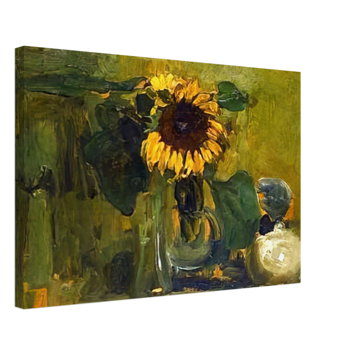 Piet Mondrian - Still life with Sunflower Canvas - 40x60 cm / 16x24 inches-canvas