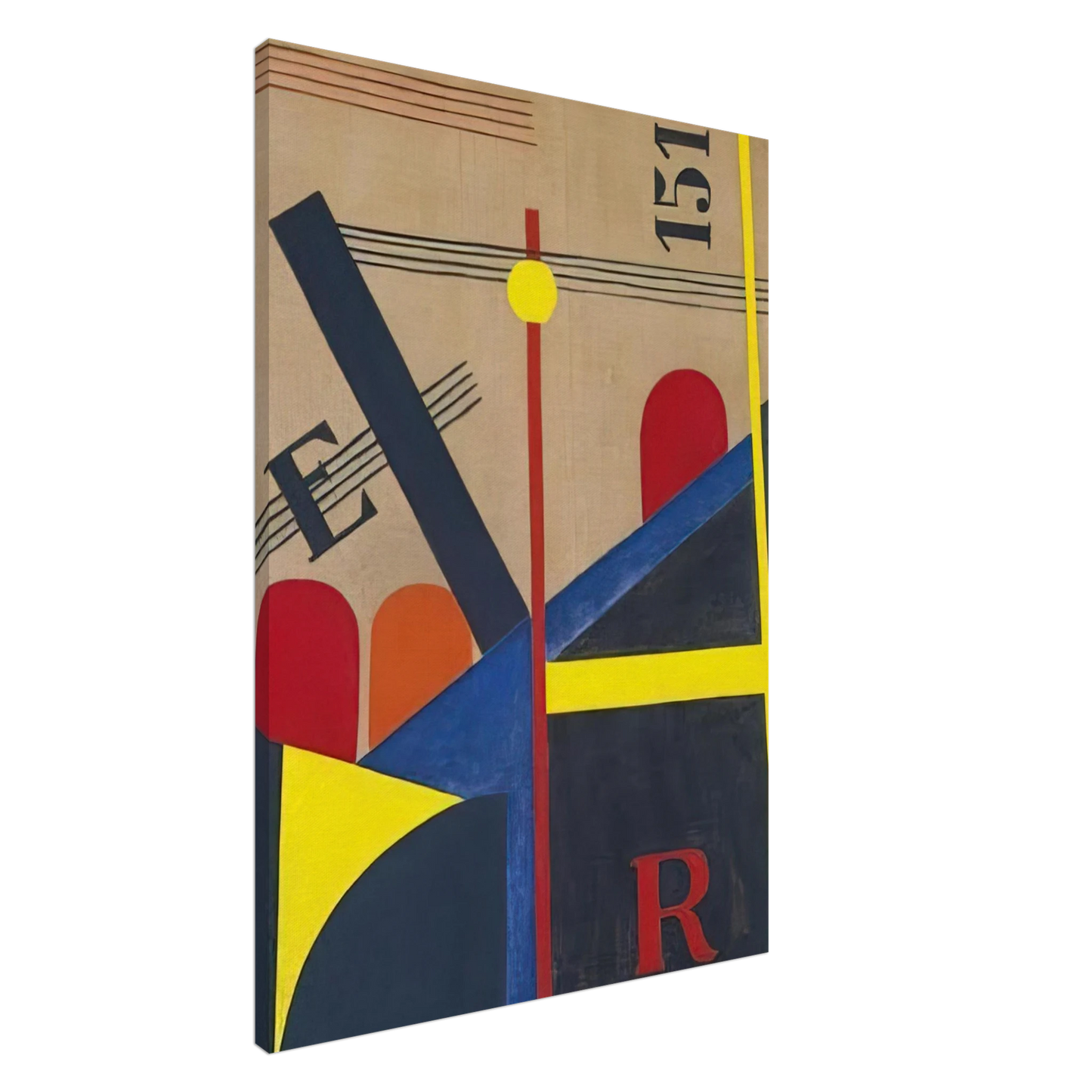 Laszlo Moholy-Nagy - Large painting of the railroad Canvas - 20x30 cm / 8x12 inches-canvas