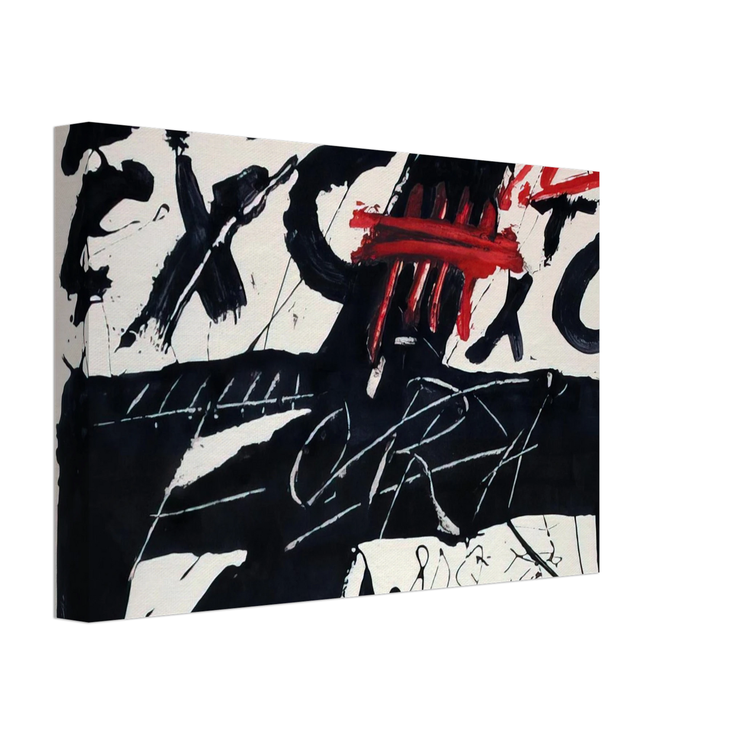 Antoni Tapies - NEGRE I ROIG III FORA 1976 Canvas - 70x100 cm / 28x40 inches-canvas