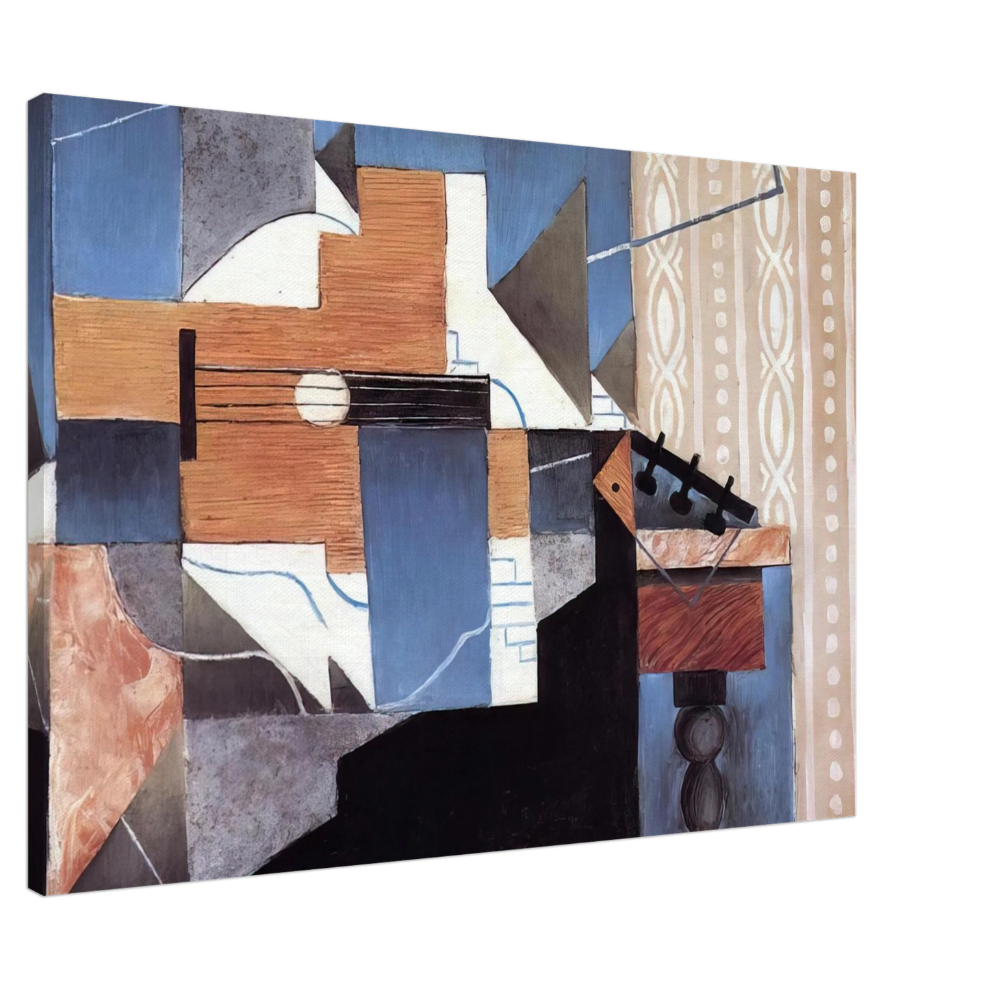 Juan Gris - GUITAR ON THE TABLE 1913 Canvas - 20x30 cm / 8x12 inches-canvas