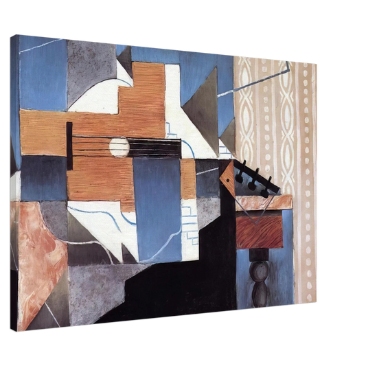 Juan Gris - GUITAR ON THE TABLE 1913 Canvas - 20x30 cm / 8x12 inches-canvas