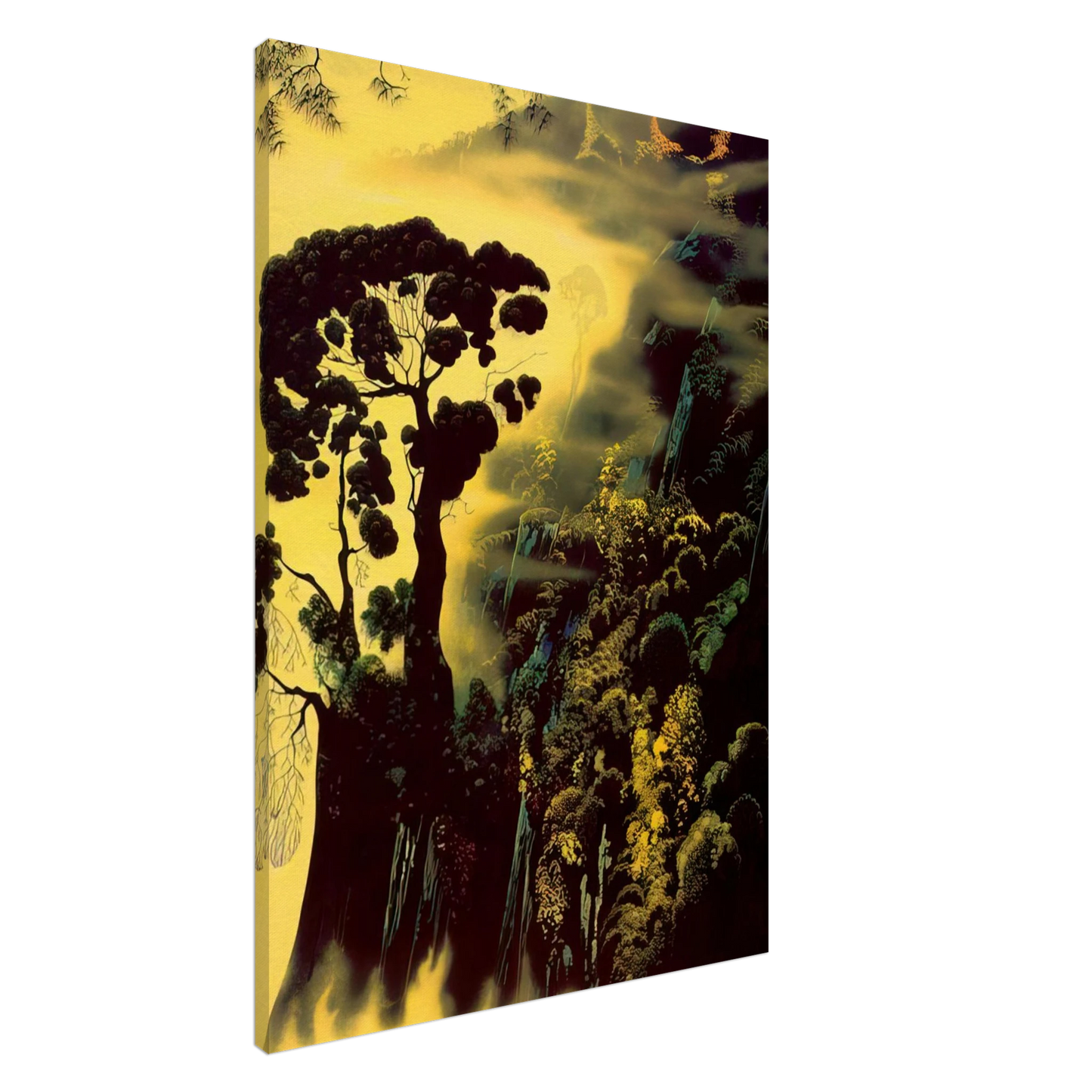 Eyvind Earle - Sunset Silhouette Canvas - 20x30 cm / 8x12 inches-canvas