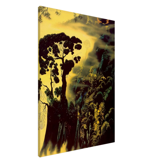 Eyvind Earle - Sunset Silhouette Canvas - 20x30 cm / 8x12 inches-canvas