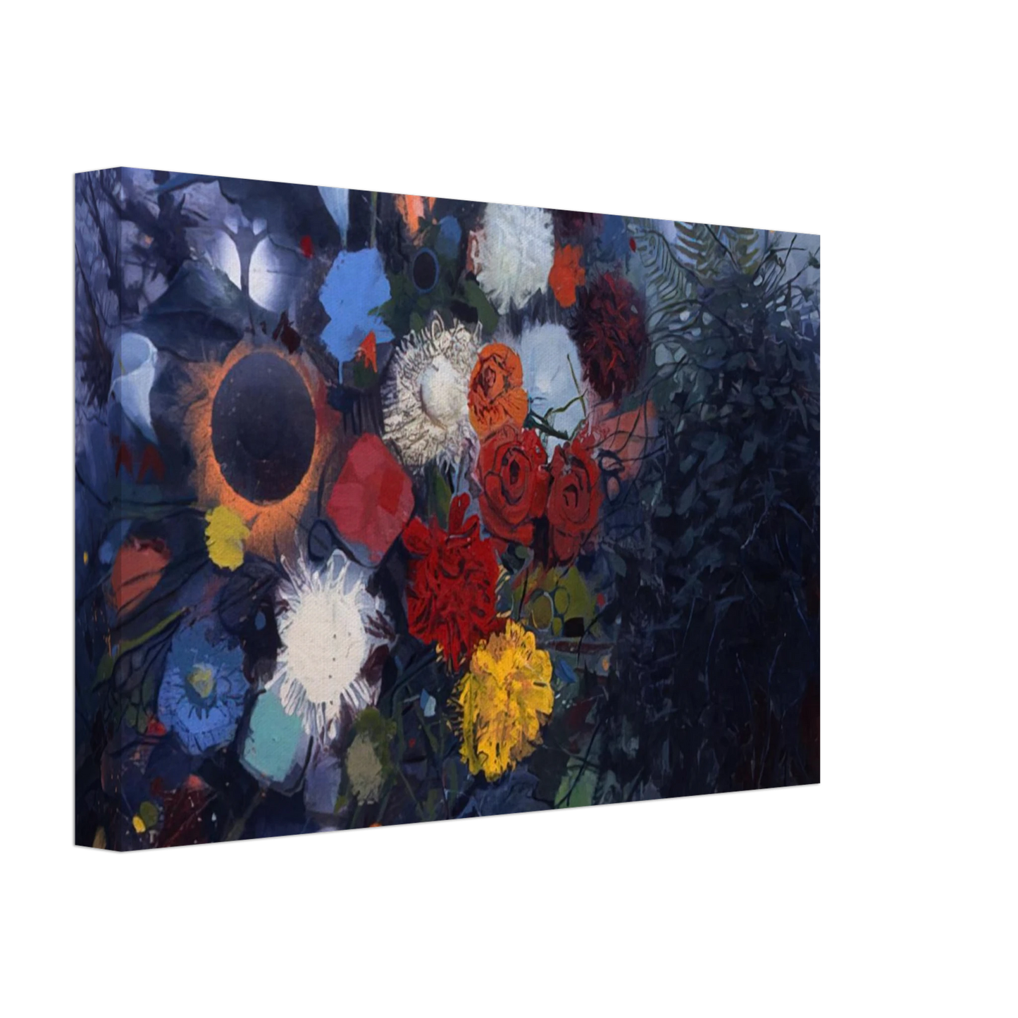 Gebre Kristos Desta - Flowers No. 1 - 1975 Canvas - 40x60 cm / 16x24 inches-canvas