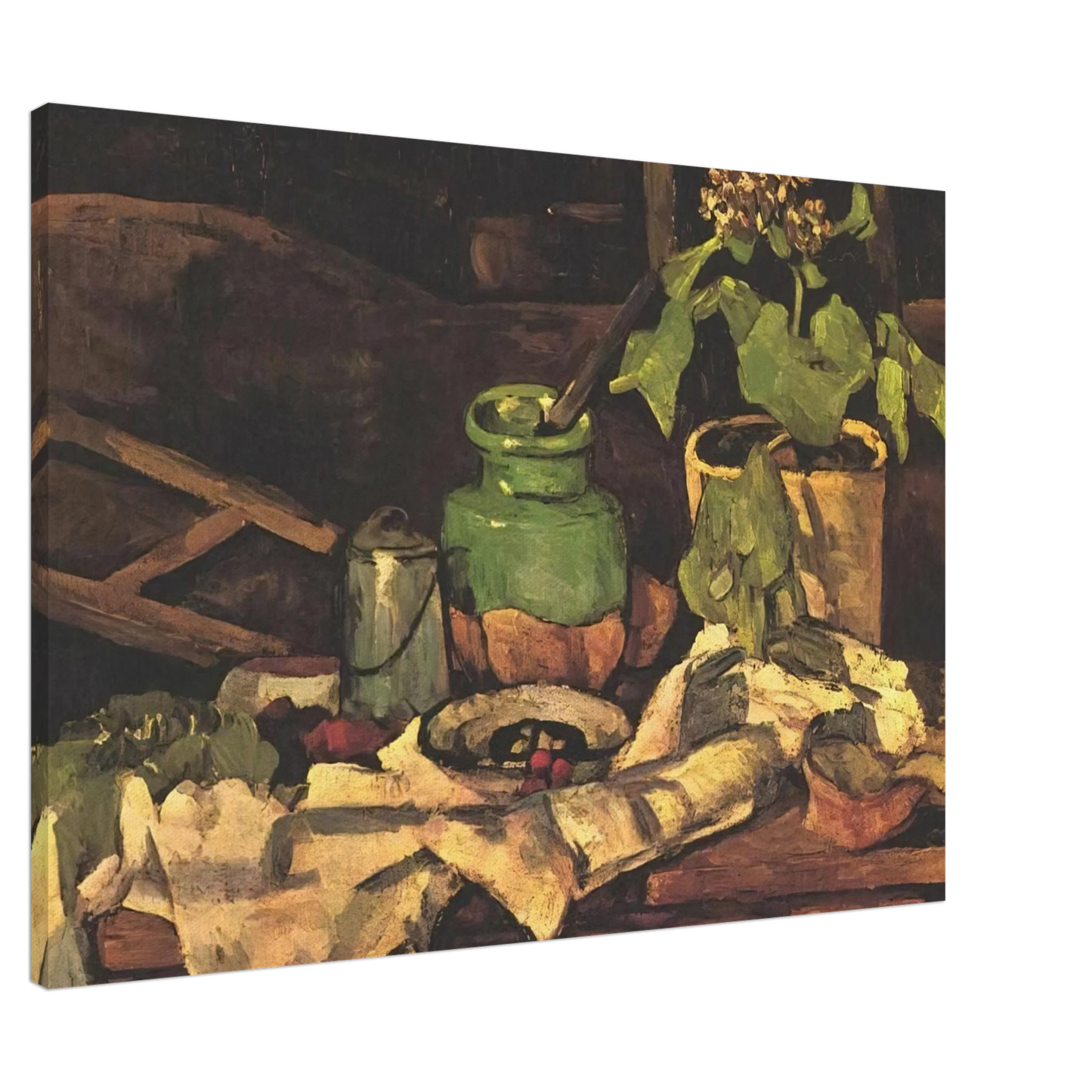 Paul Cezanne - Flower pot at a table Canvas - 20x30 cm / 8x12 inches-canvas