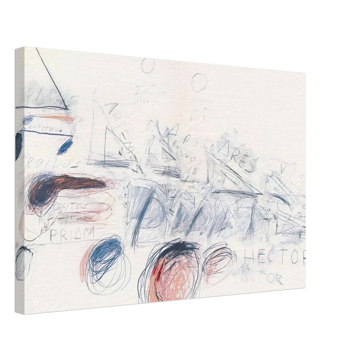 Cy Twombly - Fifty Days at Iliam. Ilians in Battle Canvas - 40x60 cm / 16x24 inches-canvas