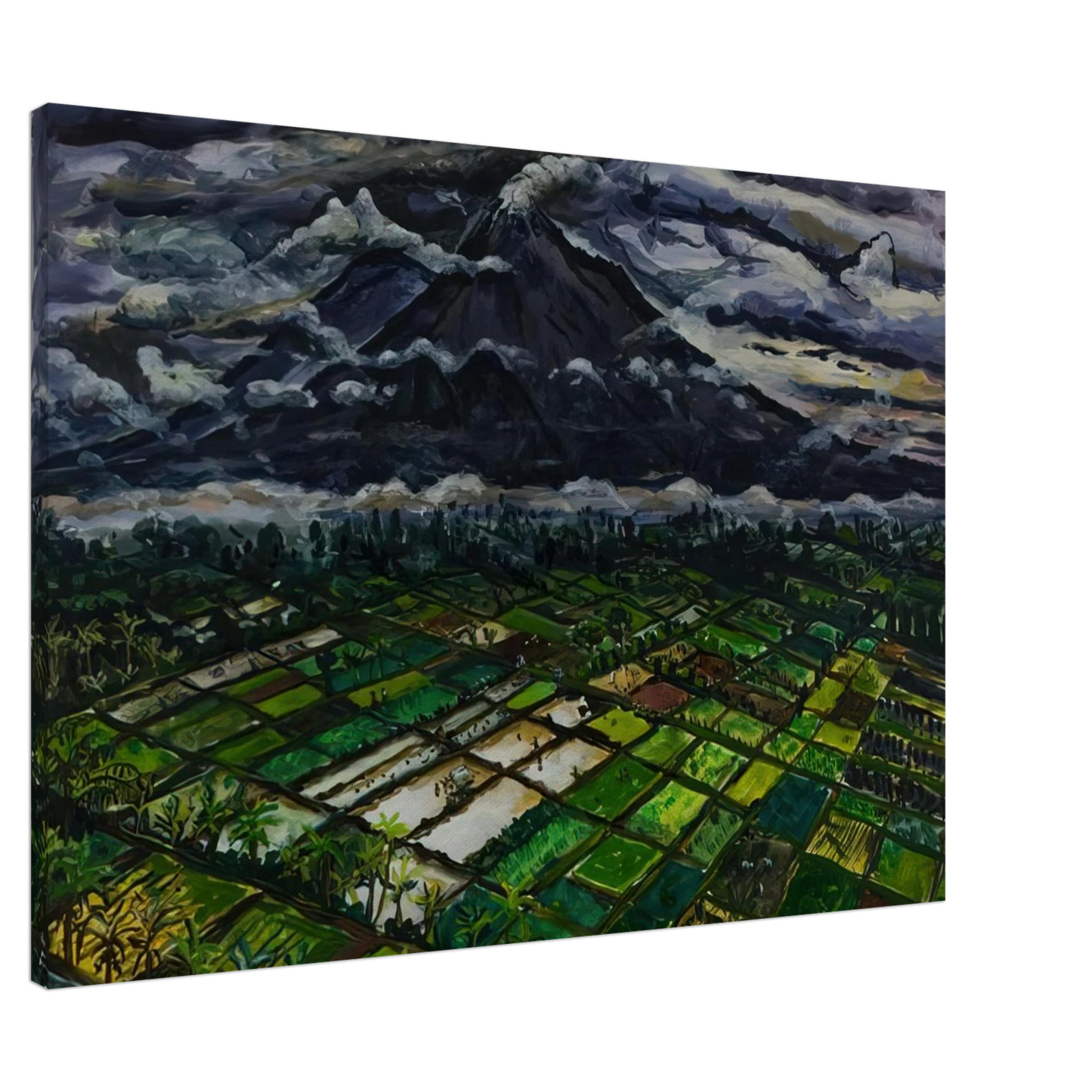 Ivan Albright - MT SEMERU JADKA KURA JAVA 1969 Canvas - 20x30 cm / 8x12 inches-canvas