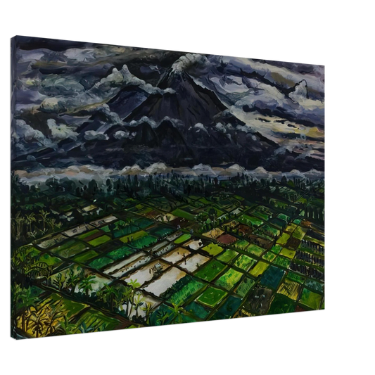Ivan Albright - MT SEMERU JADKA KURA JAVA 1969 Canvas - 20x30 cm / 8x12 inches-canvas