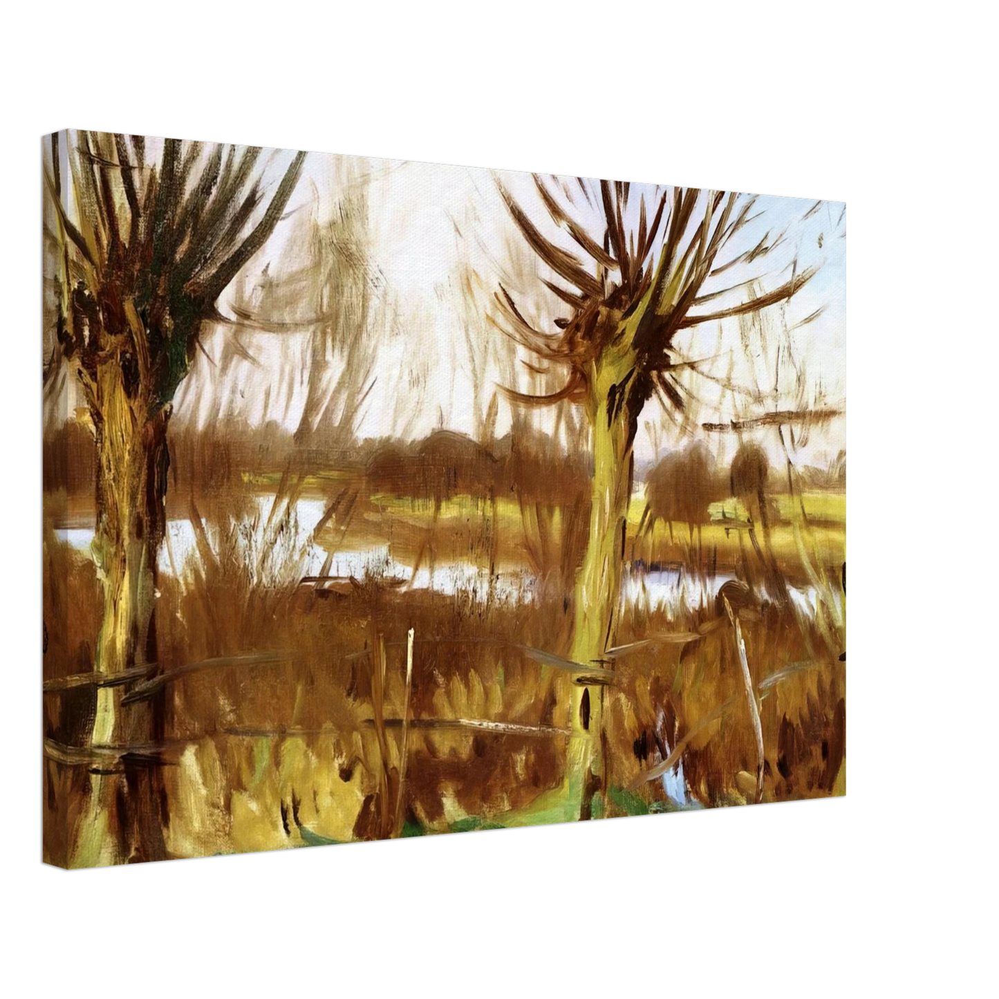 John Singer Sargent - Landscape with trees, Calcot-on-the-Thames Canvas - 70x100 cm / 28x40 inches-canvas