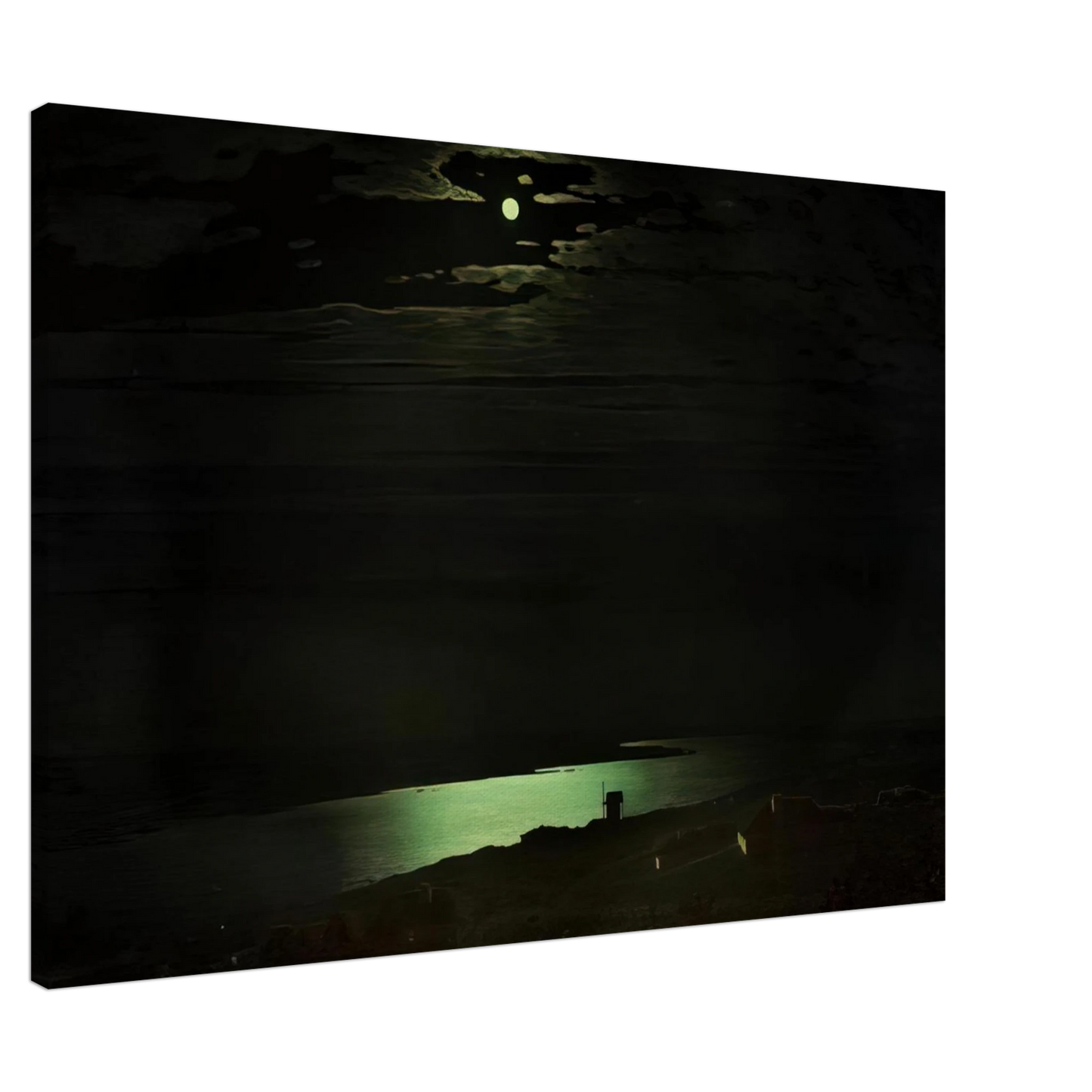 Arkhyp Kuindzhi - Moonlight Night on the Dnieper Canvas - 20x30 cm / 8x12 inches-canvas