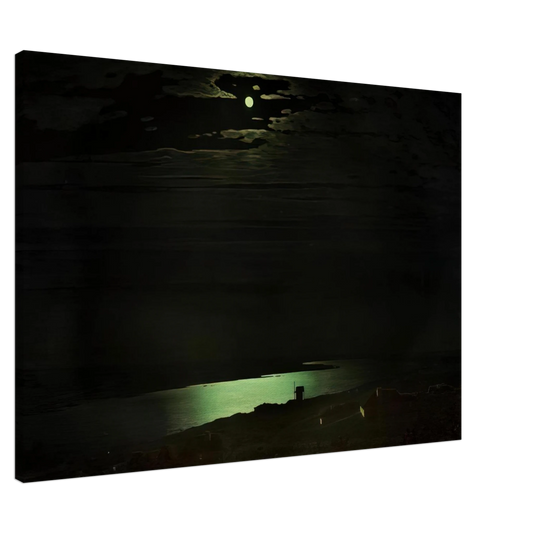 Arkhyp Kuindzhi - Moonlight Night on the Dnieper Canvas - 20x30 cm / 8x12 inches-canvas