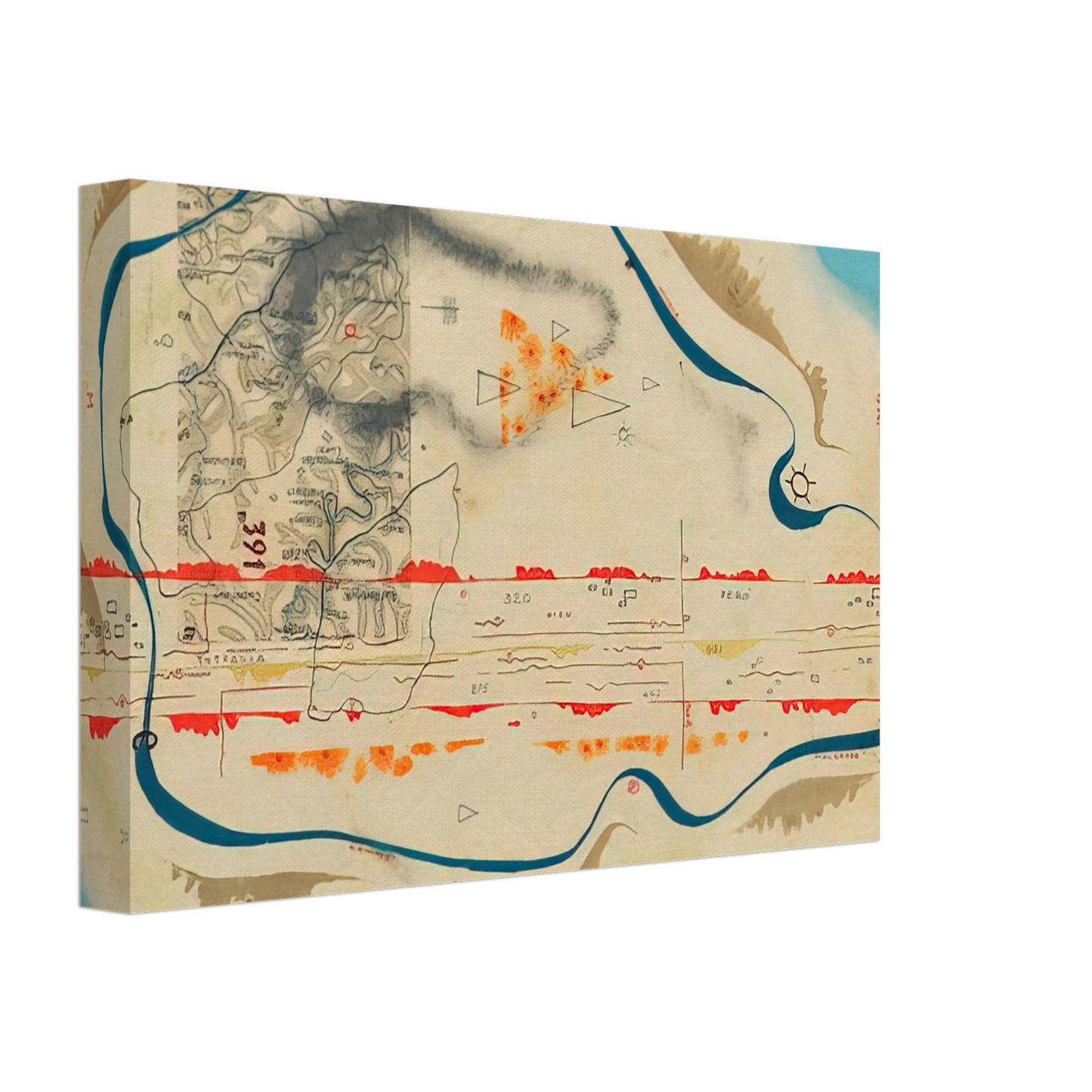 Bruno Munari - Cosmic Map - 1930 Canvas - 40x60 cm / 16x24 inches-canvas