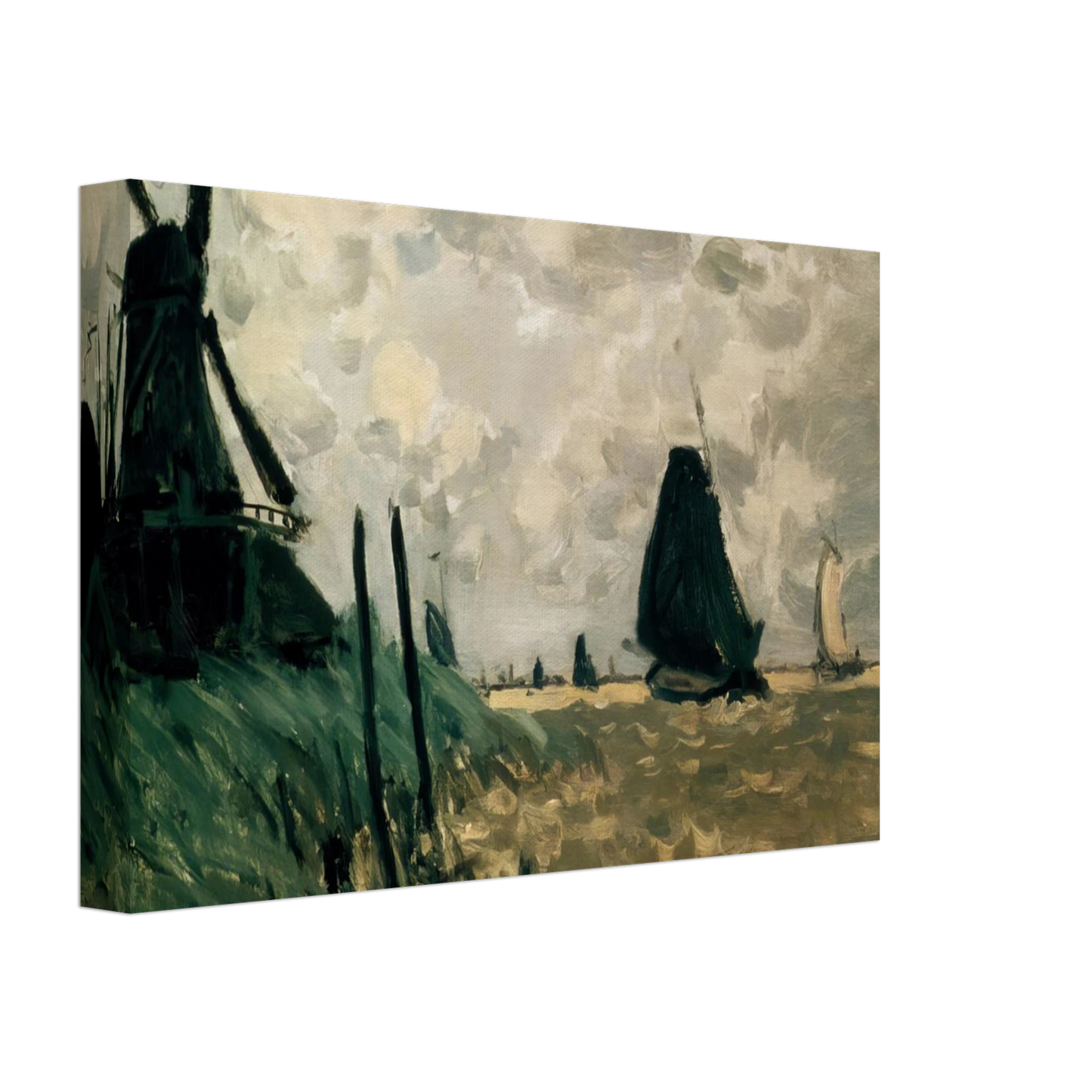 claude monet - A Windmill near Zaandam Canvas - 70x100 cm / 28x40 inches-canvas