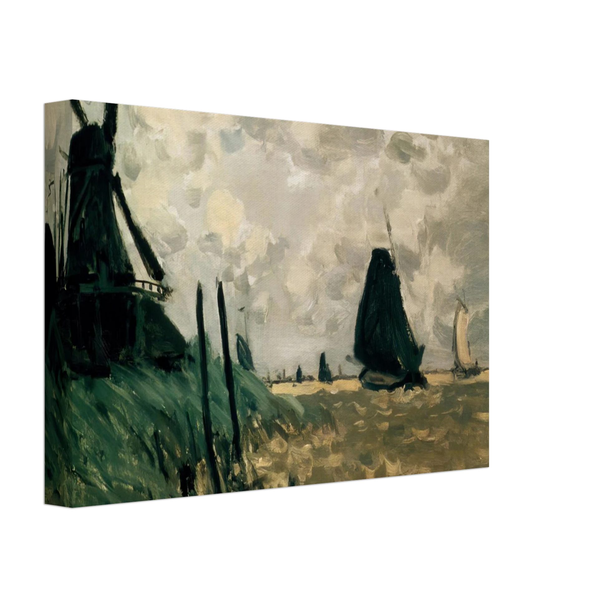 claude monet - A Windmill near Zaandam Canvas - 70x100 cm / 28x40 inches-canvas